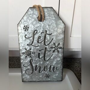 Silver 'Let it Snow' Metal Wall Decor